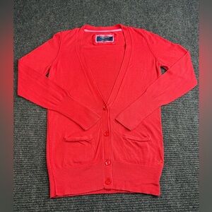 American Eagle Outfitters Vibrant Red Cardigan